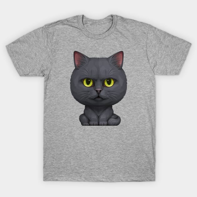 Black Cat T-Shirt by stonemask